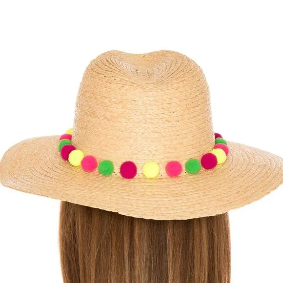 Michael Stars Pom Pompeii Wide Brim Adjustable Hat - Picture 2 of 7